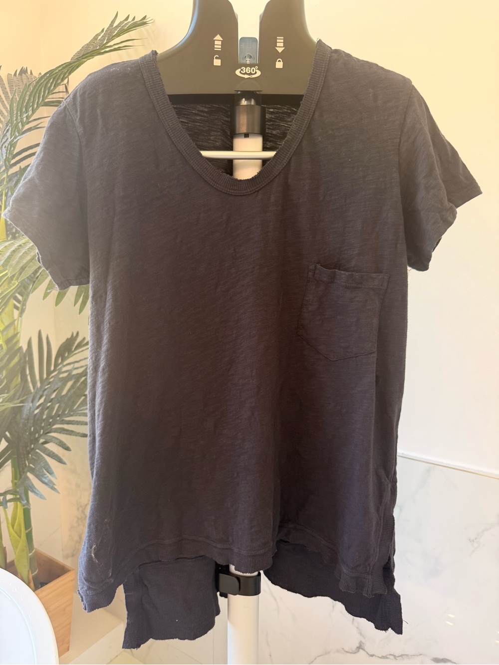 100% Cotton Wilt Slate Blue Shirt Sleeve T-Shirt